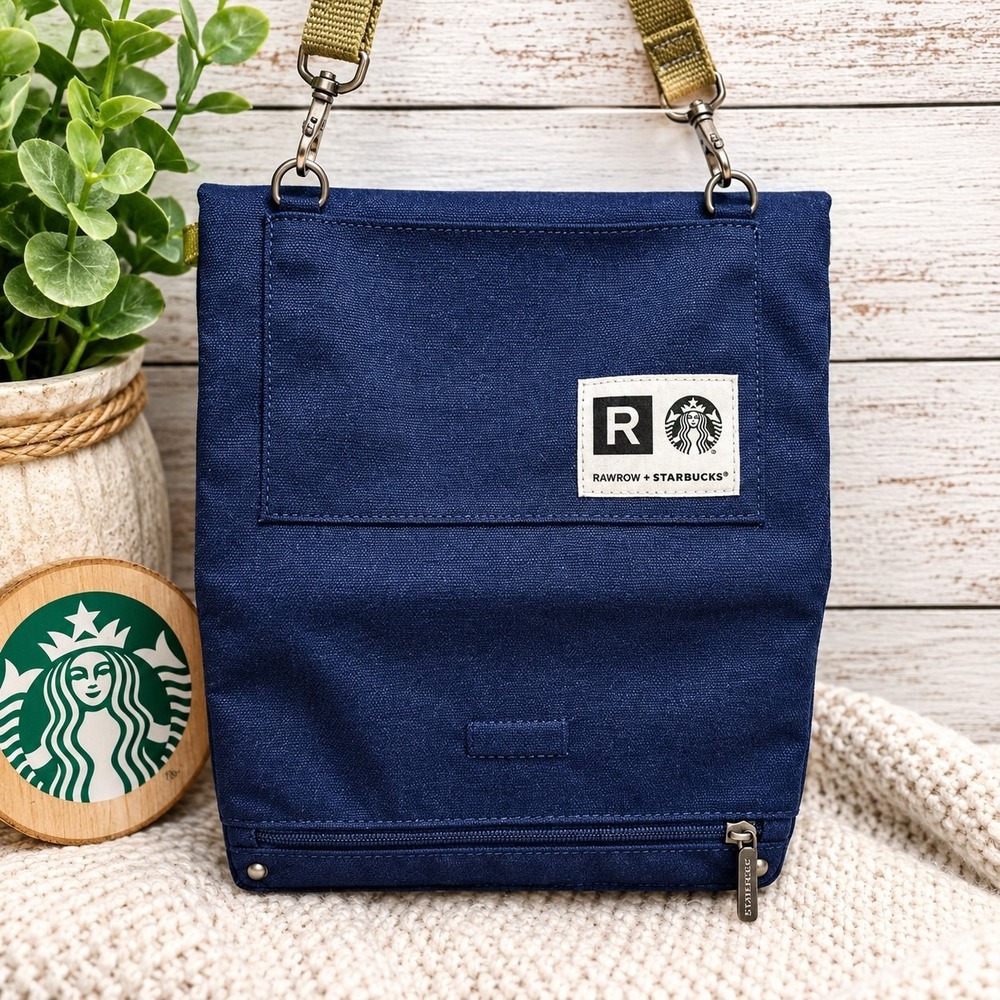 Starbucks Korea Rawrow Limited Edition Foldable Crossbody Bag Navy NWOT Rare